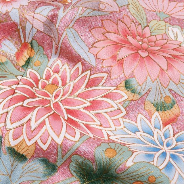 訪問着 着物 中古 正絹 袷 フォーマル 金彩 花の図 菊 梅 桜 藤 桔梗 