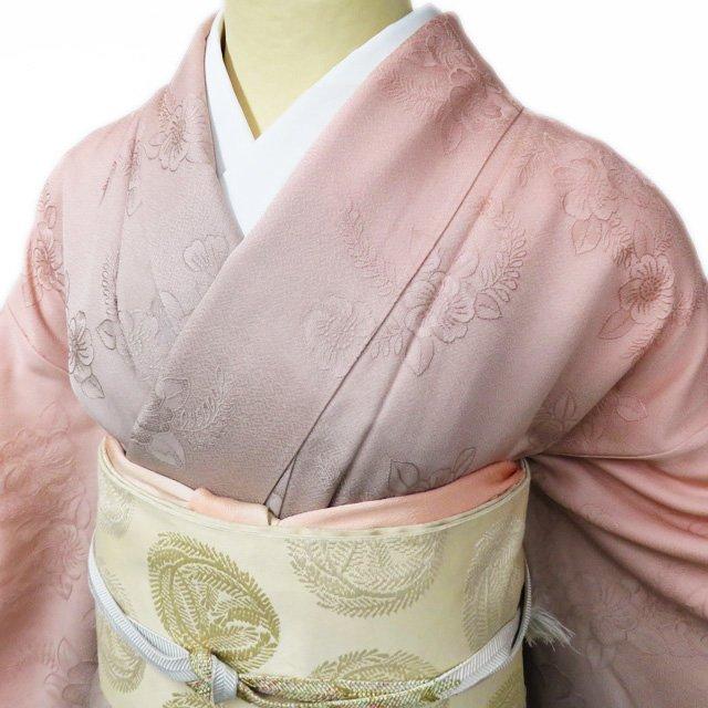 訪問着 着物 中古 正絹 袷 フォーマル 紋付 辻が花模様 地模様 暈し  