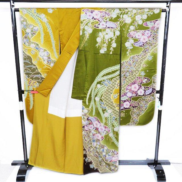 FINAL PRICE ／ 振袖 着物 中古 リサイクル 正絹 花模様 辻が花 絞り