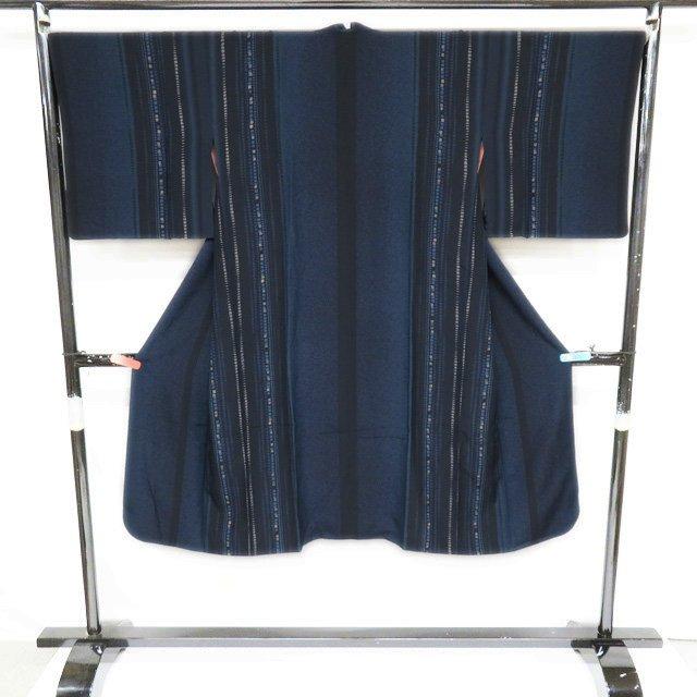 FINAL PRICE ／ 道中着 コート 中古 正絹 濃紺色 黒色 身丈128.5cm 裄 