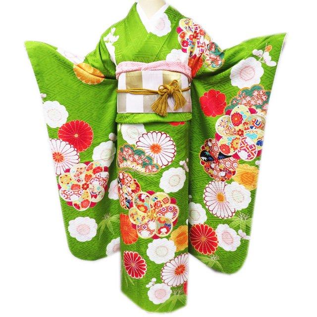 FINAL PRICE ／ 振袖 着物 中古 リサイクル 正絹 袷 松竹梅 地模様 萌 