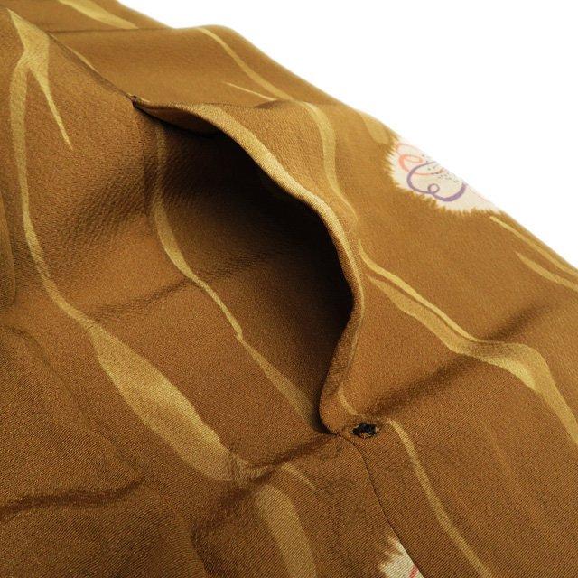 FINAL PRICE ／ 和装コート 道行コート 着物 正絹 中古 花模様 茶系色