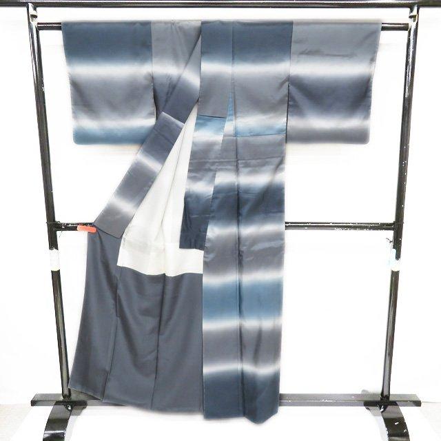 紬 着物 中古 正絹 袷 カジュアル ぼかし染め 暈し 鼠色 錆鼠色 身丈159cm 裄63.5cm M きもの北條 A961-3 紬 着物 中古 正絹 袷 カジュアル ぼかし染め 暈し 鼠色 錆鼠色 身丈