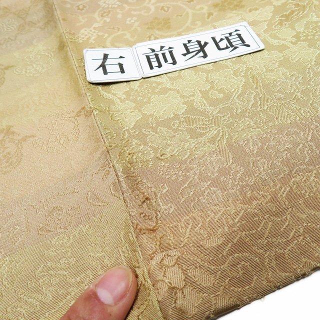 FINAL PRICE ／ コート 道中着 着物 中古 正絹 鈴乃屋 草花模様 薄茶系