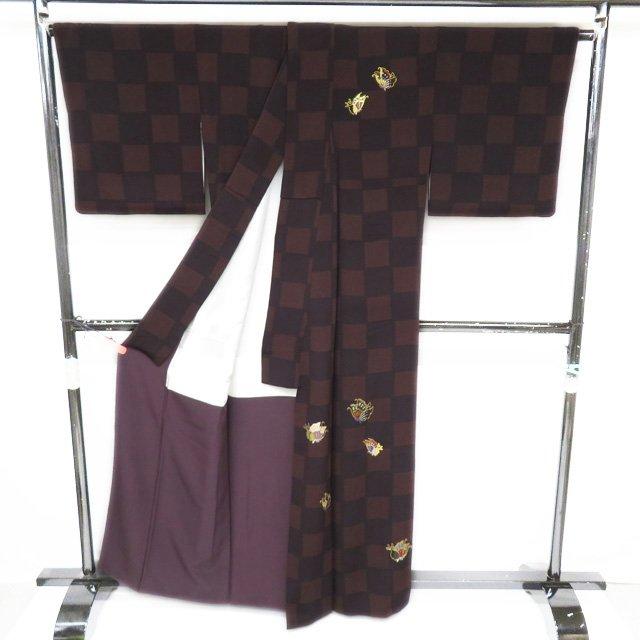 FINAL PRICE ／ 付下げ 付け下げ 訪問着 着物 中古 正絹 袷 縮緬 市松 