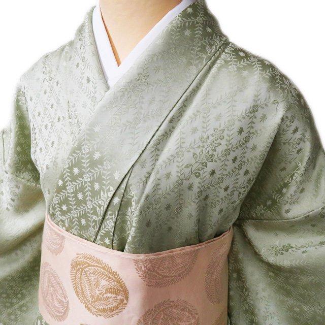 身丈159cm 梅地模様 正絹の袷の色無地です