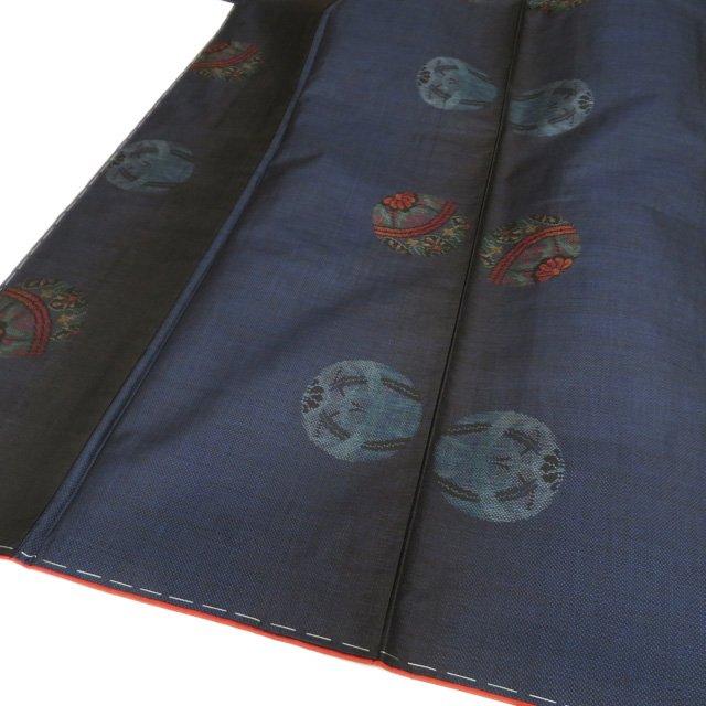 大島紬 着物 中古 正絹 袷 カジュアル 毬の図 濃紺色 黒色 身丈165cm 裄66cm L トール きもの北條 A963-7 FINAL PRICE ／ 大島紬 着物 中古 正絹 袷 カジュアル 毬の図 濃紺色