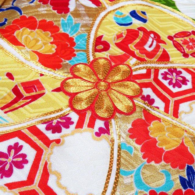 平和屋着物▽上質な小紋 単衣 唐草花文 地紋起こし 正絹 逸品 AABD0100fy