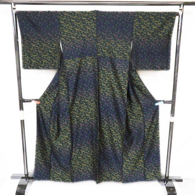 お召し 御召 着物 中古 正絹 袷 カジュアル 身丈159cm M A968-5