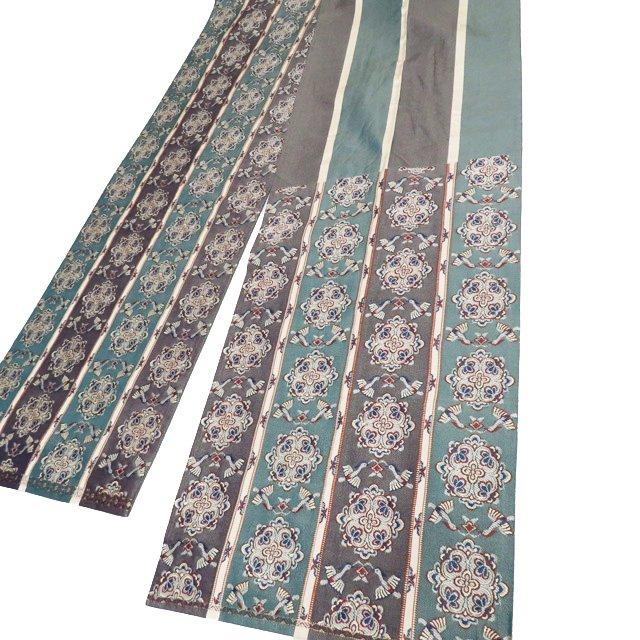 袋帯 中古 リサイクル 正絹 カジュアル 仕立て上がり 六通 縦段模様  