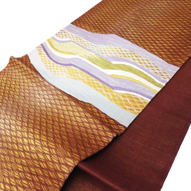 夏物 袋帯 中古 リサイクル 正絹 カジュアル 仕立て上がり お太鼓柄 波