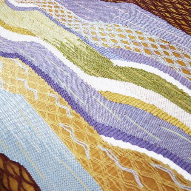 夏物 袋帯 中古 リサイクル 正絹 カジュアル 仕立て上がり お太鼓柄 波