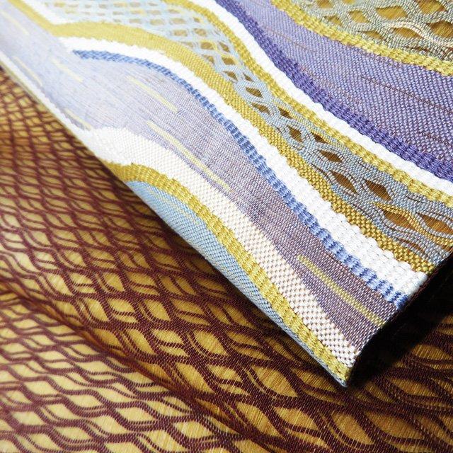 夏物 袋帯 中古 リサイクル 正絹 カジュアル 仕立て上がり お太鼓柄 波