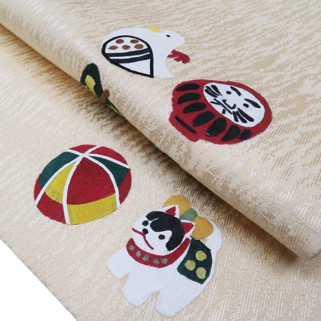 名古屋帯 なごや帯 中古 正絹 カジュアル 仕立て上がり 器物文様 
