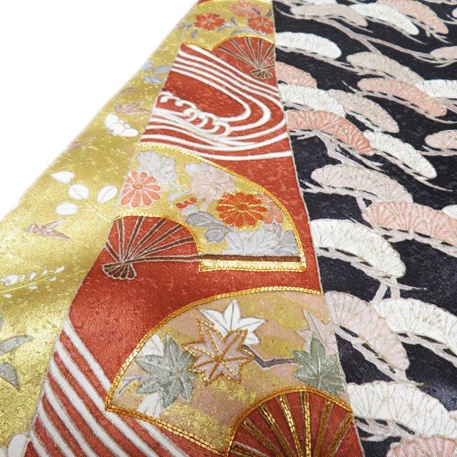 特選 色留袖 着物 中古 袷 紋付 五つ紋 金駒刺繍 銀座 きしや 花の図 