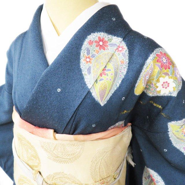 特選 訪問着 着物 中古 袷 フォーマル 京友禅 松井佚鴦 金駒刺繍 花模様 御召茶色 多色 金 身丈158.5cm 裄64.5cm M きもの北條 A989-3 特選 訪問着 着物 中古 袷 フォーマル 京友禅 松井佚鴦 金駒刺繍 花