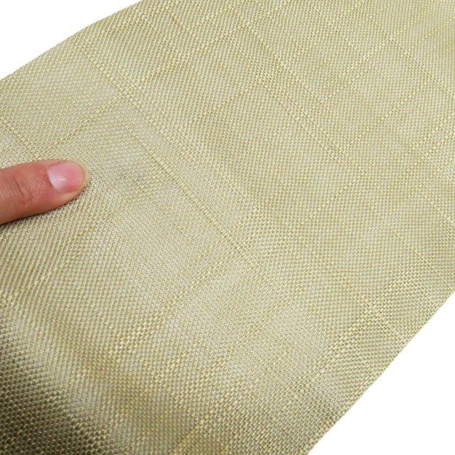 夏物 名古屋帯 なごや帯 中古 正絹 紬地 カジュアル 仕立て上がり 曲線模様 木蘭色 墨色 きもの北條 A990-12 夏物 名古屋帯 なごや帯 中古 正絹 紬地 カジュアル 仕立て上がり 曲線