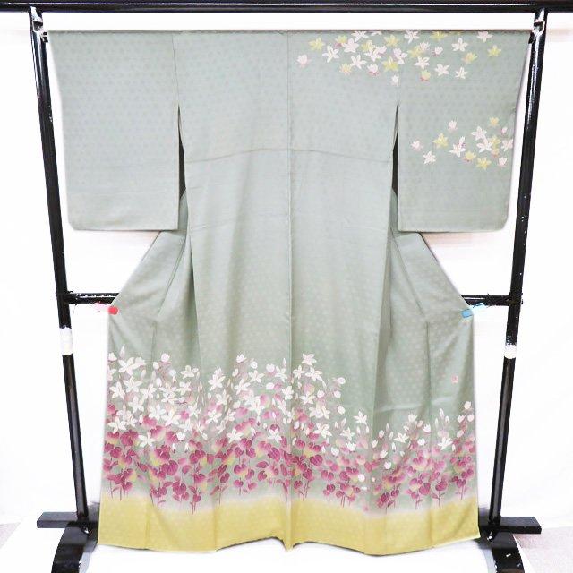 訪問着 着物 中古 正絹 袷 落款身丈165cm L トール A995-20 訪問着 着物 中古 正絹 袷 落款身丈165cm L トール A995-20