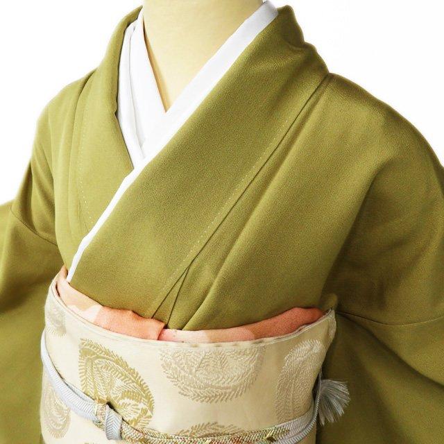 色留袖 着物 中古 正絹 袷 紋付 一つ紋 汕頭刺繍 金駒刺繍 花の