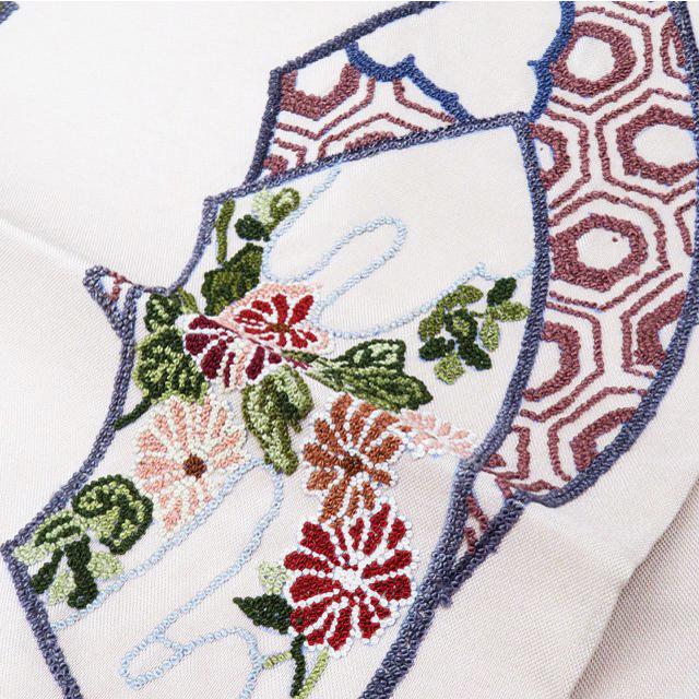 袋帯 中古 リサイクル 相良刺繍 中国三大刺繍 花の図 七宝 扇面 お太鼓 