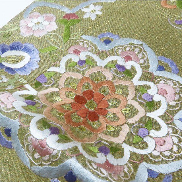 袋帯 中古 リサイクル 蘇州刺繍 中国三大刺繍 花模様 花紋 華文 六通
