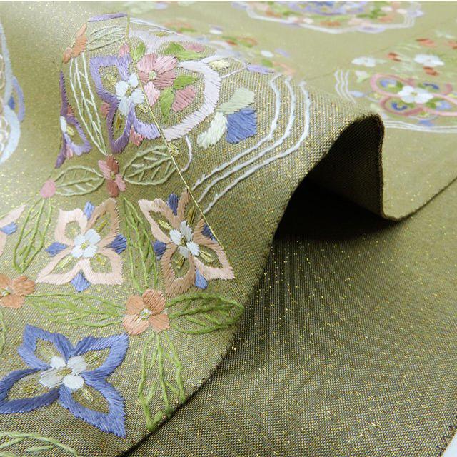 袋帯 中古 リサイクル 蘇州刺繍 中国三大刺繍 花模様 花紋 華文 六通