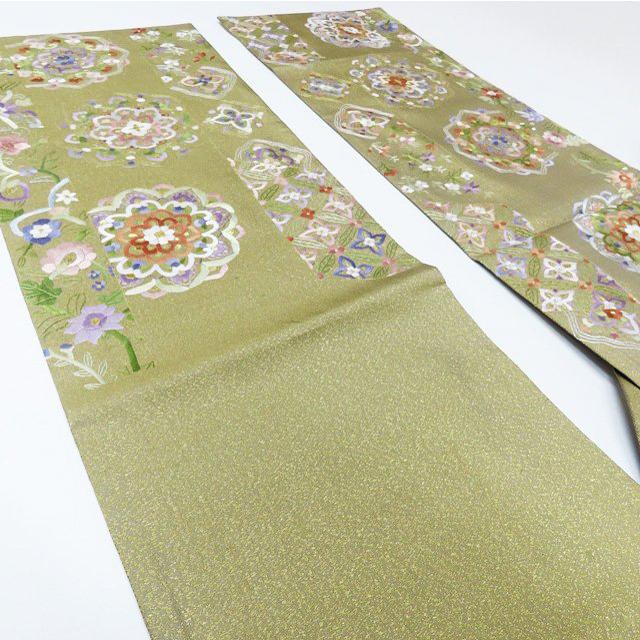 袋帯 中古 リサイクル 蘇州刺繍 中国三大刺繍 花模様 花紋 華文 六通