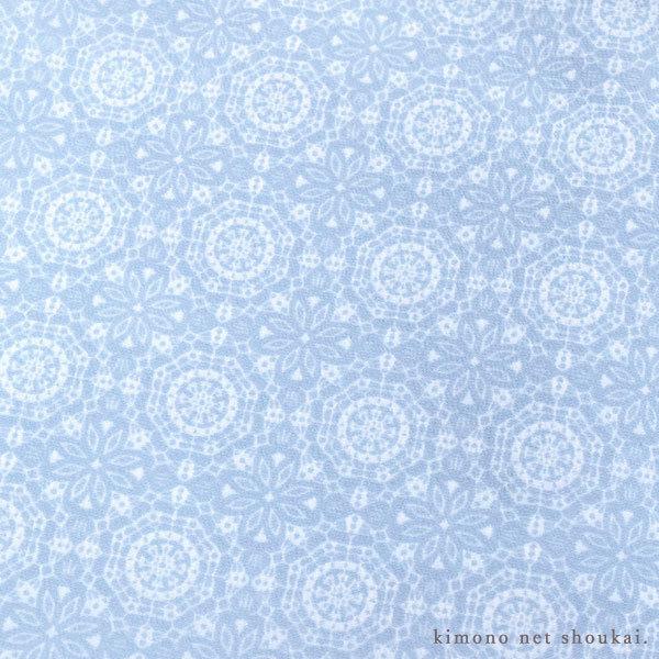洗える着物 袷（袷着物 淡いスモークブルー 花万華鏡 15576）S