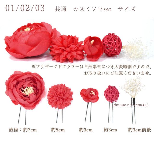 髪飾り 成人式 花髪飾り 水引 金箔 8点セット プリザーブドフラワー 花