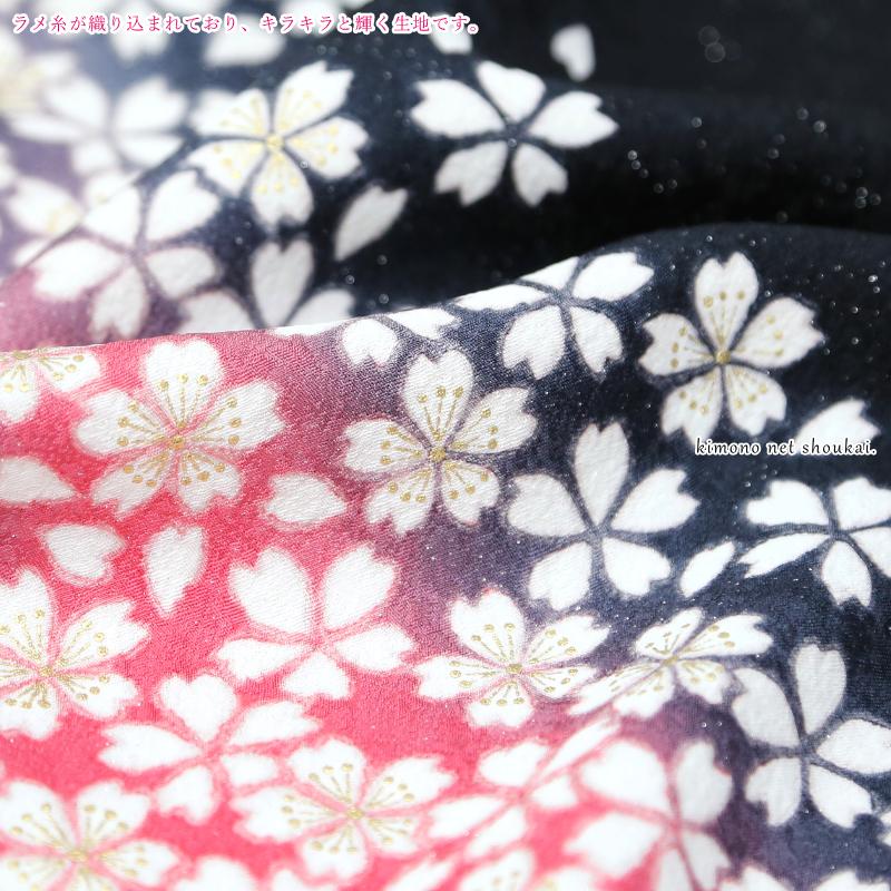 送料無料】【中古】 振袖 正絹(展示品 ランクS 黒 赤 桜 紅葉 送料無料】【中古】 振袖 正絹(展示品 ランクS 黒 赤 桜 紅葉