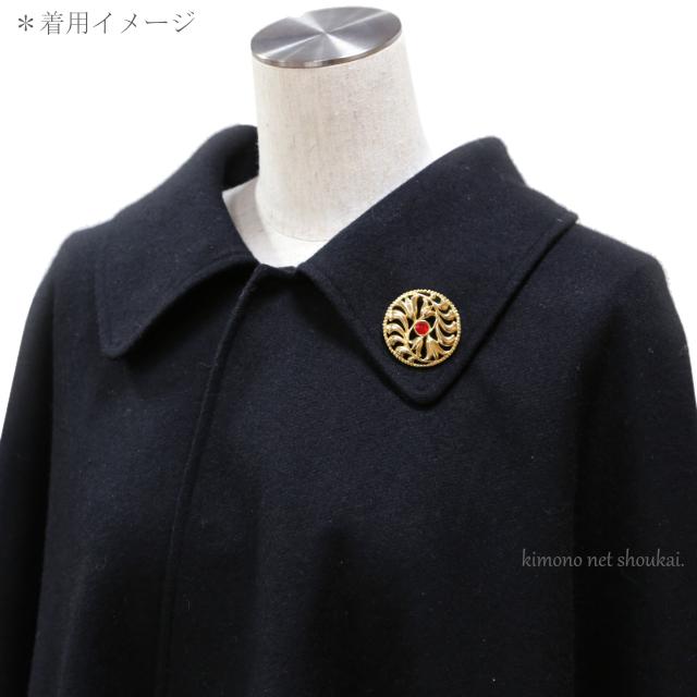 帯留め ゴールド ルビー 花 3316】ブローチ おしゃれ 名古屋帯 半幅帯