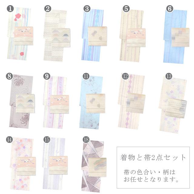 夏着物 2点 セット 洗える 夏きもの 紗 夏名古屋帯 小紋 盛夏