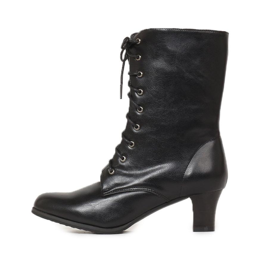 ブーツ 袴用 編み上げ サイドファスナー レースアップ