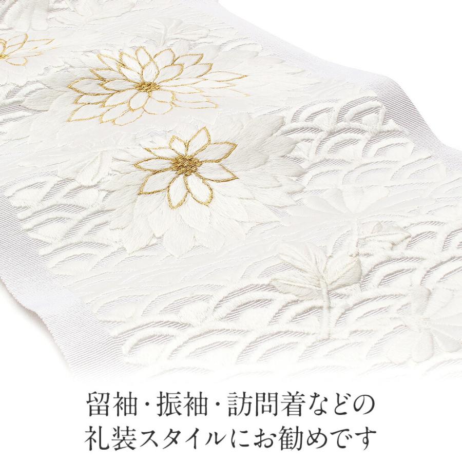 半襟 半衿 刺繍 振袖 成人式 白 ゴールド 万寿 SALE 爆買の画像