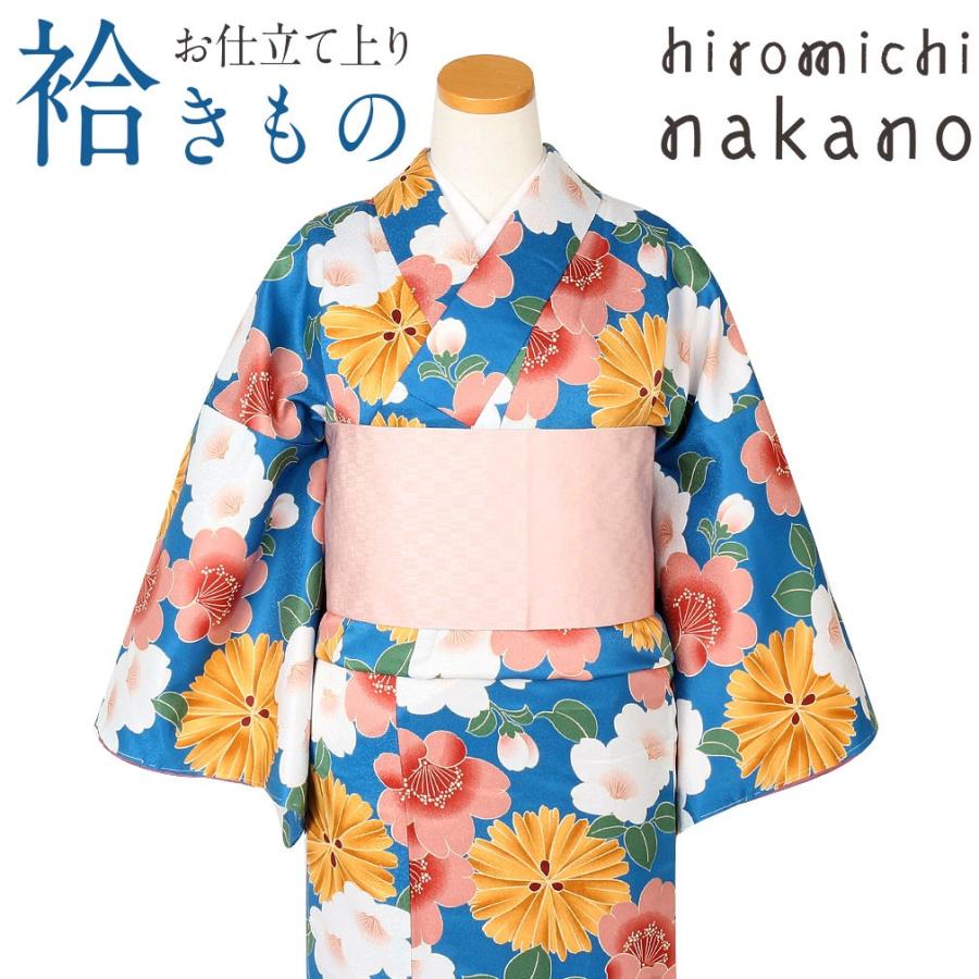 Kisste（キステ） 着物 小紋 袷 紺碧 桜菊絢爛 M L ナカノヒロミチ