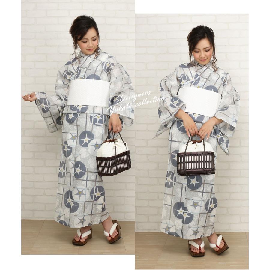 浴衣 レディース ブランド 薄墨色 朝顔 山本雪桂 SALE 爆買の画像