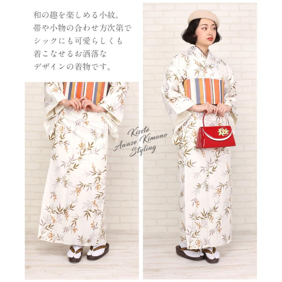 着物 小紋 袷 白 南天 M L フリーサイズ ヒロミチナカノ レディース 女性 洗える 5 7 019 こだわりきもの専門店kisste 通販 Yahoo ショッピング
