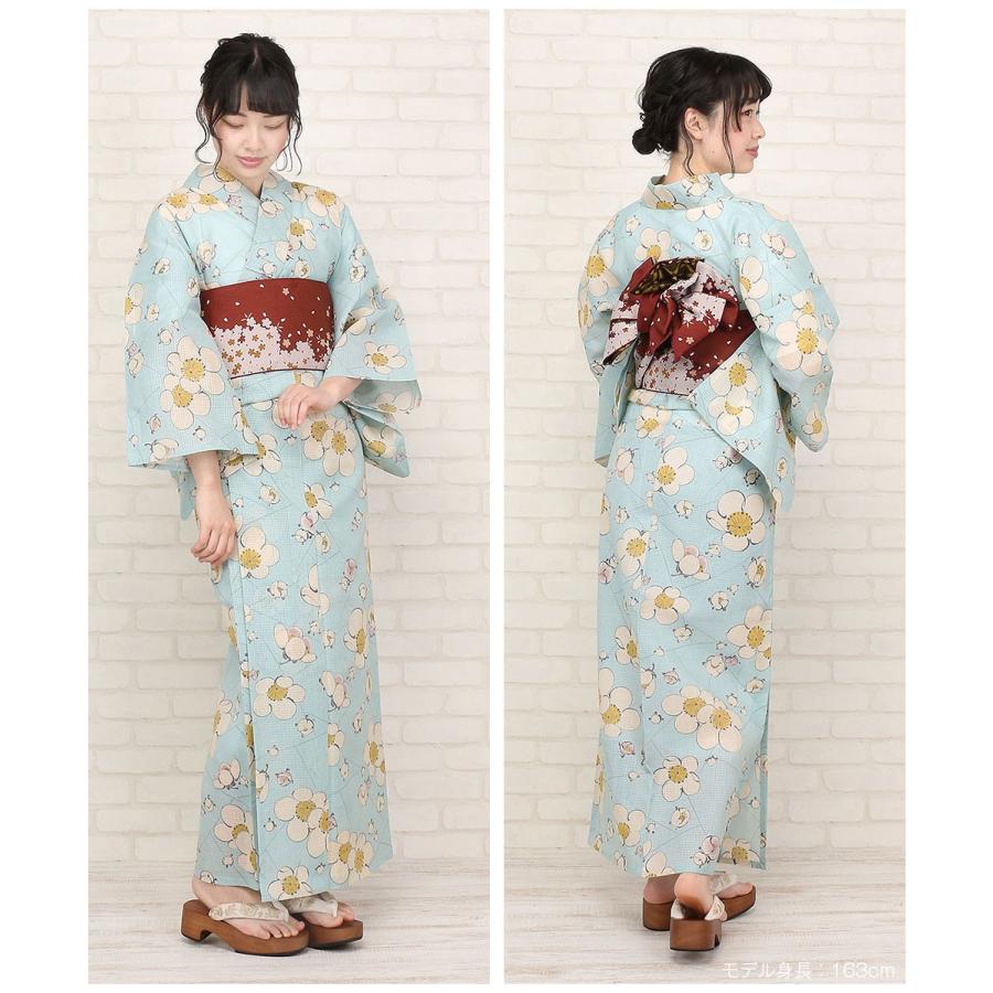 ★芸艸堂 UNSODO ブランド浴衣.薄水色地.梅柄.黒青.綿紅梅★大人の浴衣 ☆芸艸堂 UNSODO ブランド浴衣.薄水色地.梅柄.黒青.綿紅梅☆大人