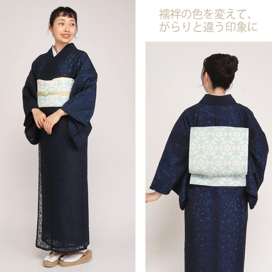 着物 レース 単衣 ネイビー スカラ花 フリーサイズ 百華園 単品 ブランド レディース｜kimono-kisste｜07