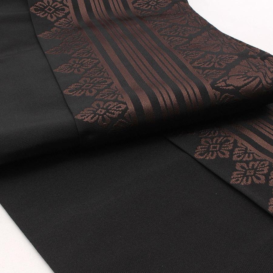 ✨撫松庵✨半幅帯　小袋帯✨麻　綿　黒　縞　浴衣 ✨撫松庵✨半幅帯 小袋帯✨麻 綿 黒 縞 浴衣