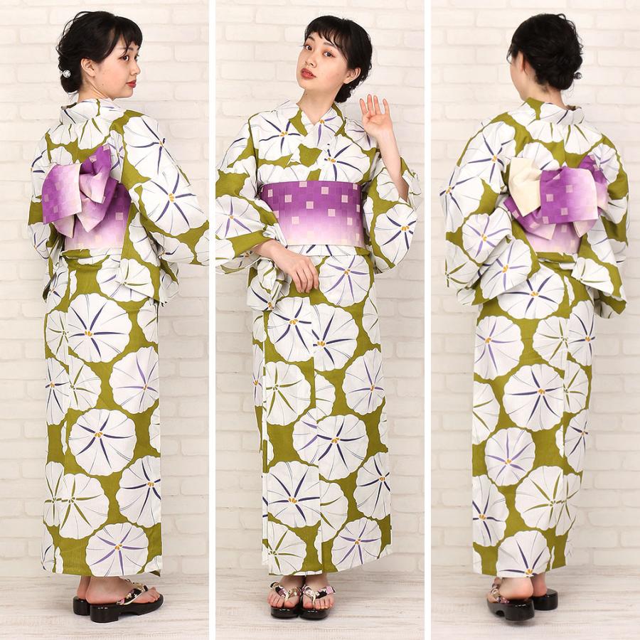 浴衣・作り帯セット　紫/桜/うさぎ/ピンク/黄色リバーシブル komudoristore_p24629564e756
