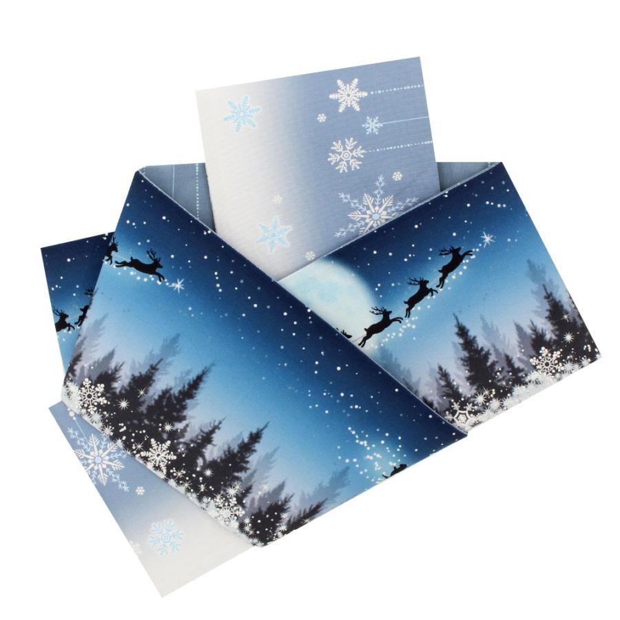 Kisste（キステ） 半幅帯 長尺 リバーシブル 綿 紺 灰 クリスマス 雪の