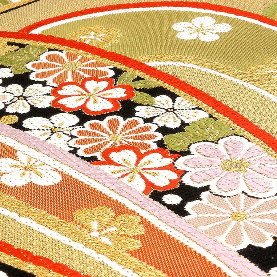 振袖 帯 振袖帯 振袖の帯 振袖用袋帯 袋帯 振袖用 ゴールド 金 吉祥文に花づくし_3