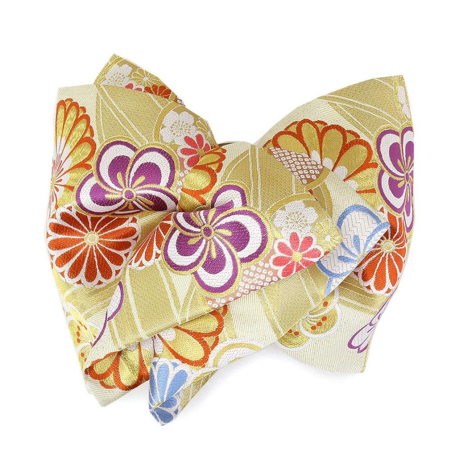 振袖 帯 振袖帯 振袖の帯 振袖用袋帯 袋帯 振袖用 クリーム ねじ梅に万寿菊 6 4 こだわりきもの専門店kisste 通販 Yahoo ショッピング