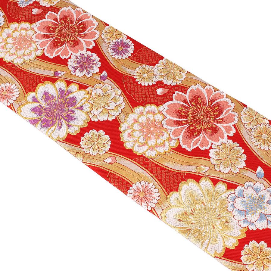 袋帯 正絹 振袖 豪華 立涌 Kisste（キステ） 振袖 帯 振袖帯 振袖の帯 振袖用袋帯 袋帯 振袖用 赤
