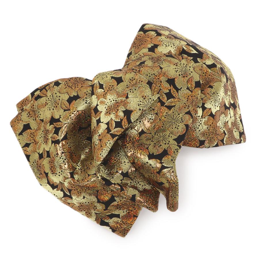 Kisste 袋帯 振袖用 帯 成人式 黒 金 桜 西陣織 佐々木染織物