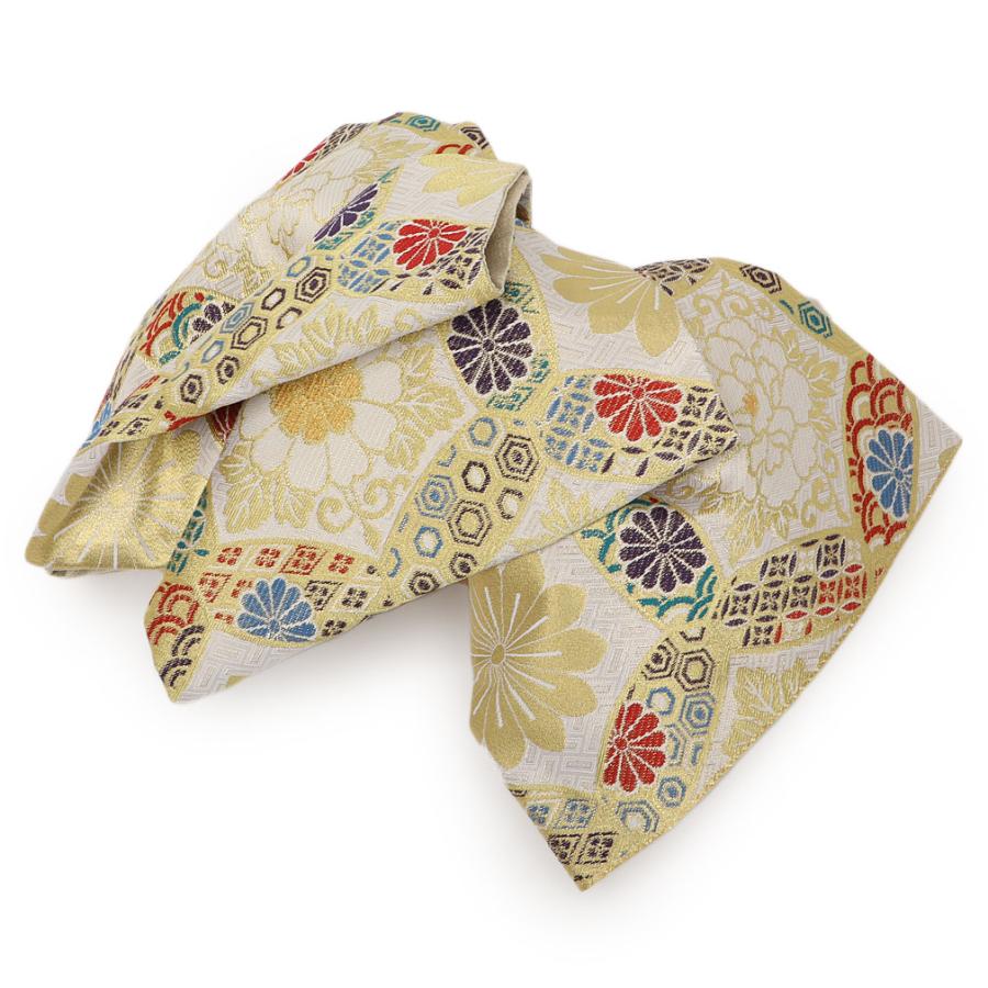 Kisste（キステ） 袋帯 振袖用 帯 成人式 ゴールド 変わり亀甲 芍薬