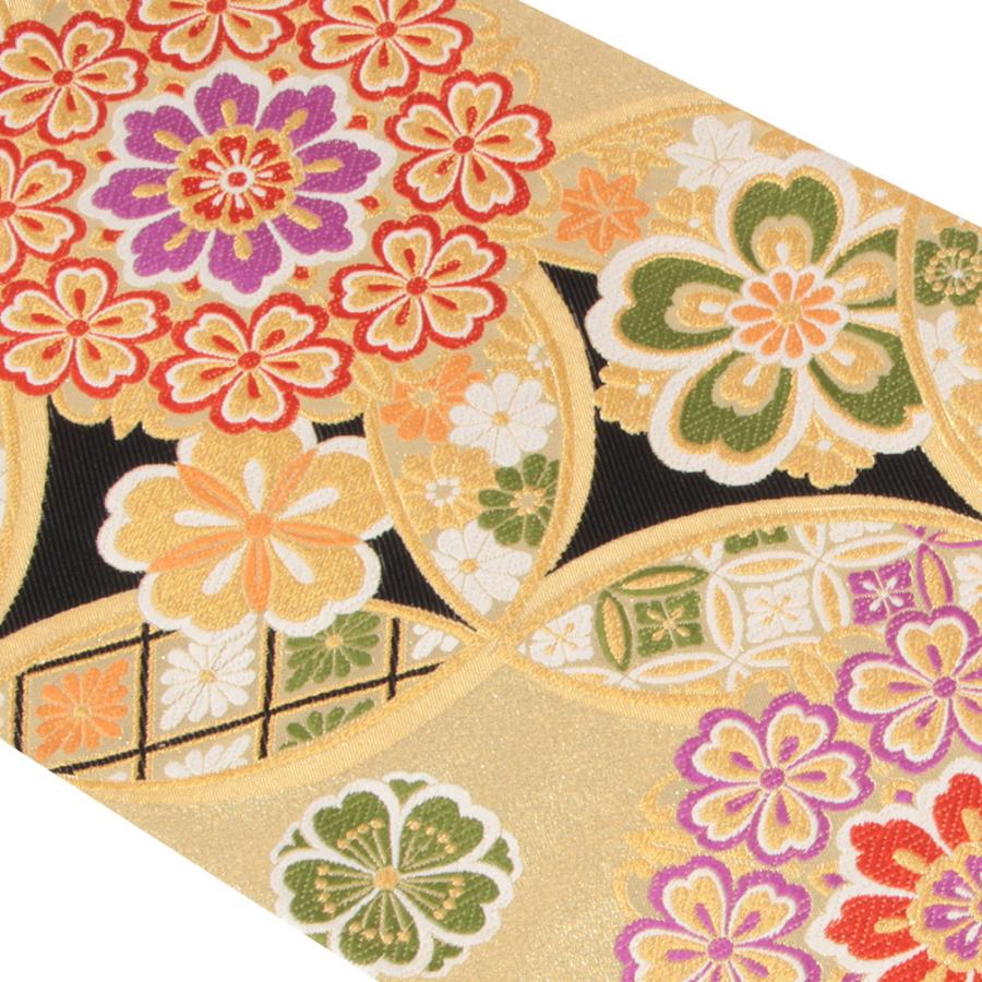 袋帯 振袖用 帯 成人式 ゴールド 桜 丸紋 西陣 SALE 爆買の画像