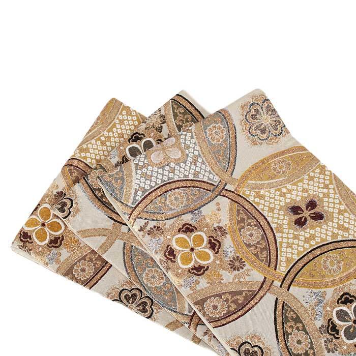 Kisste（キステ） 振袖 帯 袋帯 成人式 シャンパンゴールド 変わり七宝