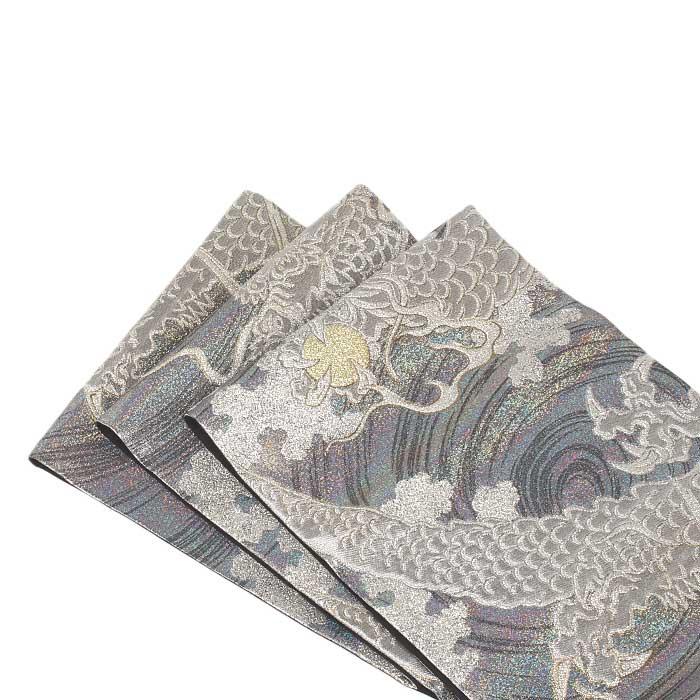Kisste（キステ） 振袖 帯 袋帯 成人式 シルバー オーロラ ブラック 龍